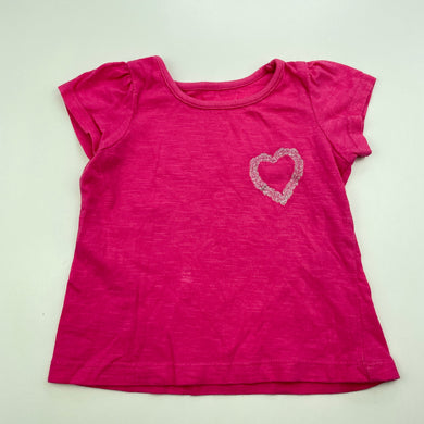 Girls Woolies Babes, pink cotton t-shirt / top, FUC, size 00,  