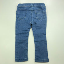 Load image into Gallery viewer, Girls Anko, blue stretch denim leggings / jeggings, Inside leg: 27cm, elasticated, FUC, size 1,  
