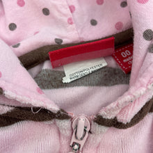 Load image into Gallery viewer, Girls Sprout, velour zip hoodie sweater, FUC, size 00,  
