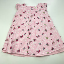 Load image into Gallery viewer, Girls Dymples, lined lightweight dress, butterflies, GUC, size 0, L: 38cm