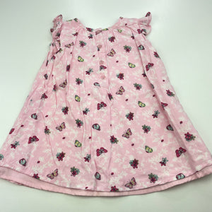 Girls Dymples, lined lightweight dress, butterflies, GUC, size 0, L: 38cm