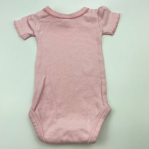 Girls Target, pink cotton bodysuit / romper, EUC, size 0000,  