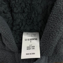 Load image into Gallery viewer, Boys Tiny Little Wonders, fleece lined duffle coat / jacket, zip &amp; toggle, L: 38cm, GUC, size 1,  