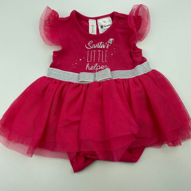 Girls Dymples, pink Christmas tutu romper, EUC, size 0000,  