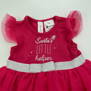Girls Dymples, pink Christmas tutu romper, EUC, size 0000,  