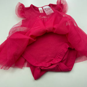 Girls Dymples, pink Christmas tutu romper, EUC, size 0000,  