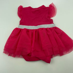 Girls Dymples, pink Christmas tutu romper, EUC, size 0000,  