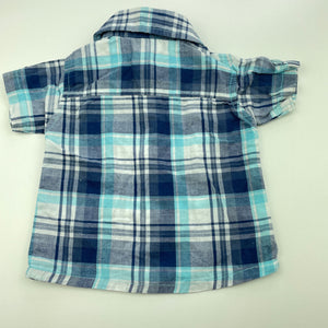 Boys Baby Biz, checked cotton short sleeve shirt, GUC, size 0000,  