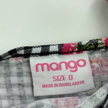 Load image into Gallery viewer, Girls Mango, checked floral cotton summer dress, GUC, size 0, L: 38cm