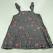 Load image into Gallery viewer, Girls Mango, checked floral cotton summer dress, GUC, size 0, L: 38cm