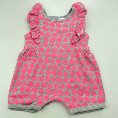 Girls Baby Berry, grey & pink romper, EUC, size 000,  