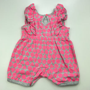 Girls Baby Berry, grey & pink romper, EUC, size 000,  