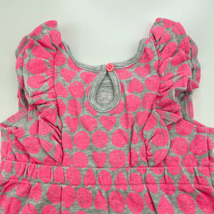 Girls Baby Berry, grey & pink romper, EUC, size 000,  