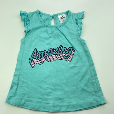 Girls Baby Berry, blue cotton top, FUC, size 00,  