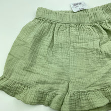 Load image into Gallery viewer, Girls Anko, green crinkle cotton shorts, elasticated, NEW, size 4,  
