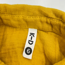 Load image into Gallery viewer, Girls KID, mustard crinkle cotton playsuit, GUC, size 6,  