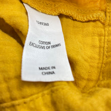 Load image into Gallery viewer, Girls KID, mustard crinkle cotton playsuit, GUC, size 6,  