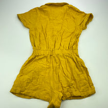 Load image into Gallery viewer, Girls KID, mustard crinkle cotton playsuit, GUC, size 6,  