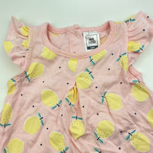 Load image into Gallery viewer, Girls Kids &amp; Co, pink cotton top, lemons, EUC, size 000,  