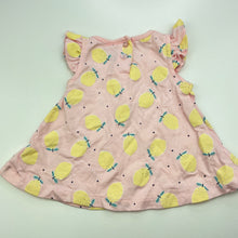 Load image into Gallery viewer, Girls Kids &amp; Co, pink cotton top, lemons, EUC, size 000,  