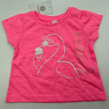 Load image into Gallery viewer, Girls Dymples, bright pink t-shirt / top, swan, NEW, size 000,  