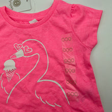 Load image into Gallery viewer, Girls Dymples, bright pink t-shirt / top, swan, NEW, size 000,  