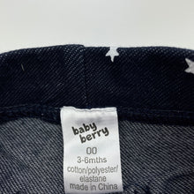 Load image into Gallery viewer, Girls Baby Berry, stretchy denim leggings, elasticated, EUC, size 00,  