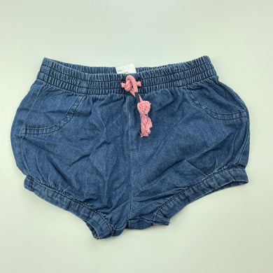 Girls Tiny Little Wonders, lightweight cotton shorts, elasticated, GUC, size 00,  