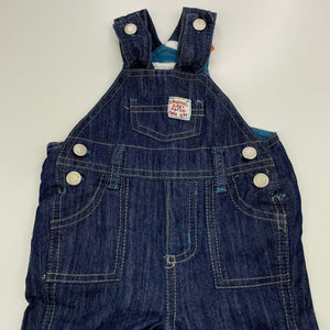Boys Pumpkin Patch, cotton lined denim overalls, EUC, size 0000,  