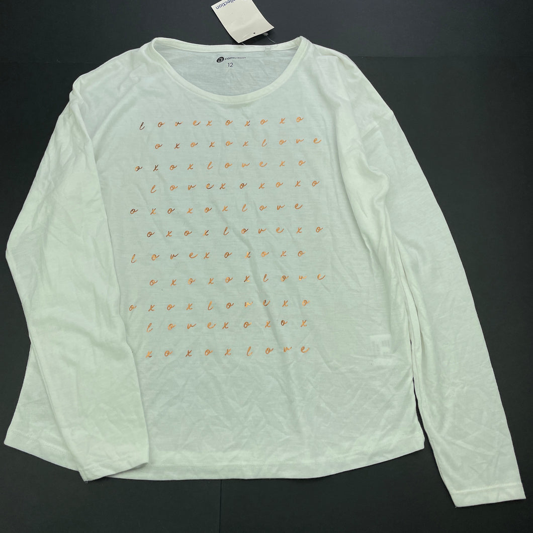 Girls B Collection, lightweight stretchy long sleeve top, NEW, size 12,  