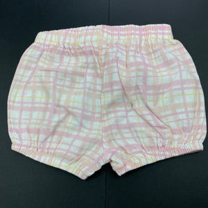 Girls Anko, checked cotton shorts, elasticated, EUC, size 0,  