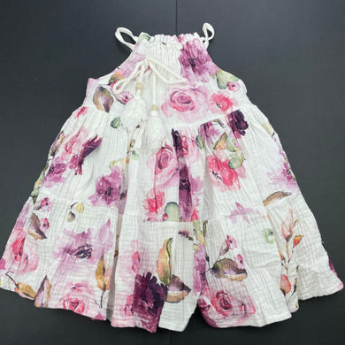 Girls With Love Kids, floral crinkle cotton dress, EUC, size 0, L: 42cm
