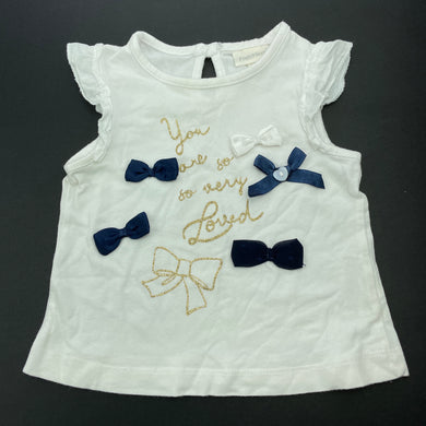 Girls Fagottino, white stretchy top, GUC, size 00,  