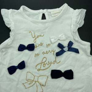 Girls Fagottino, white stretchy top, GUC, size 00,  