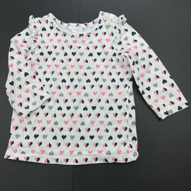 Girls Dymples, stretchy long sleeve top, hearts, FUC, size 00,  