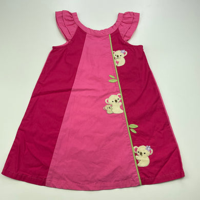 Girls Gymboree, lightweight cotton dress, koalas, EUC, size 1, L: 48cm