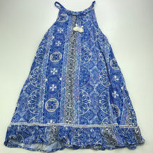 Load image into Gallery viewer, Girls Target, blue &amp; white casual summer dress, EUC, size 8, L: 66cm