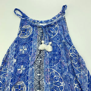 Girls Target, blue & white casual summer dress, EUC, size 8, L: 66cm