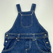 Load image into Gallery viewer, Girls Feedback, blue denim overalls dress / pinafore, GUC, size 4, L: 52cm