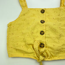 Load image into Gallery viewer, Girls KID, yellow broderie cotton cropped top, GUC, size 12,  