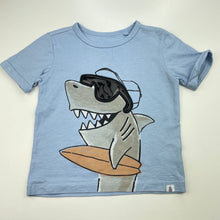 Load image into Gallery viewer, Boys Target, blue cotton t-shirt / top, shark, GUC, size 2,  