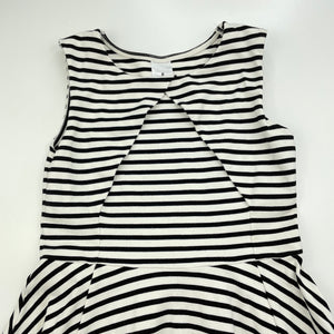 Girls Target, black & white stripe party dress, EUC, size 8, L: 64cm