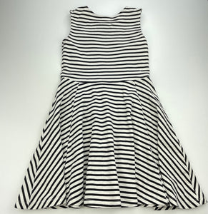 Girls Target, black & white stripe party dress, EUC, size 8, L: 64cm