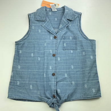Girls Target, chambray cotton tie front shirt, NEW, size 10,  