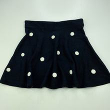 Load image into Gallery viewer, Girls H&amp;M, navy knitted skirt, elasticated, L: 33cm, GUC, size 9-10,  
