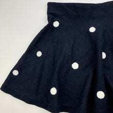 Load image into Gallery viewer, Girls H&amp;M, navy knitted skirt, elasticated, L: 33cm, GUC, size 9-10,  