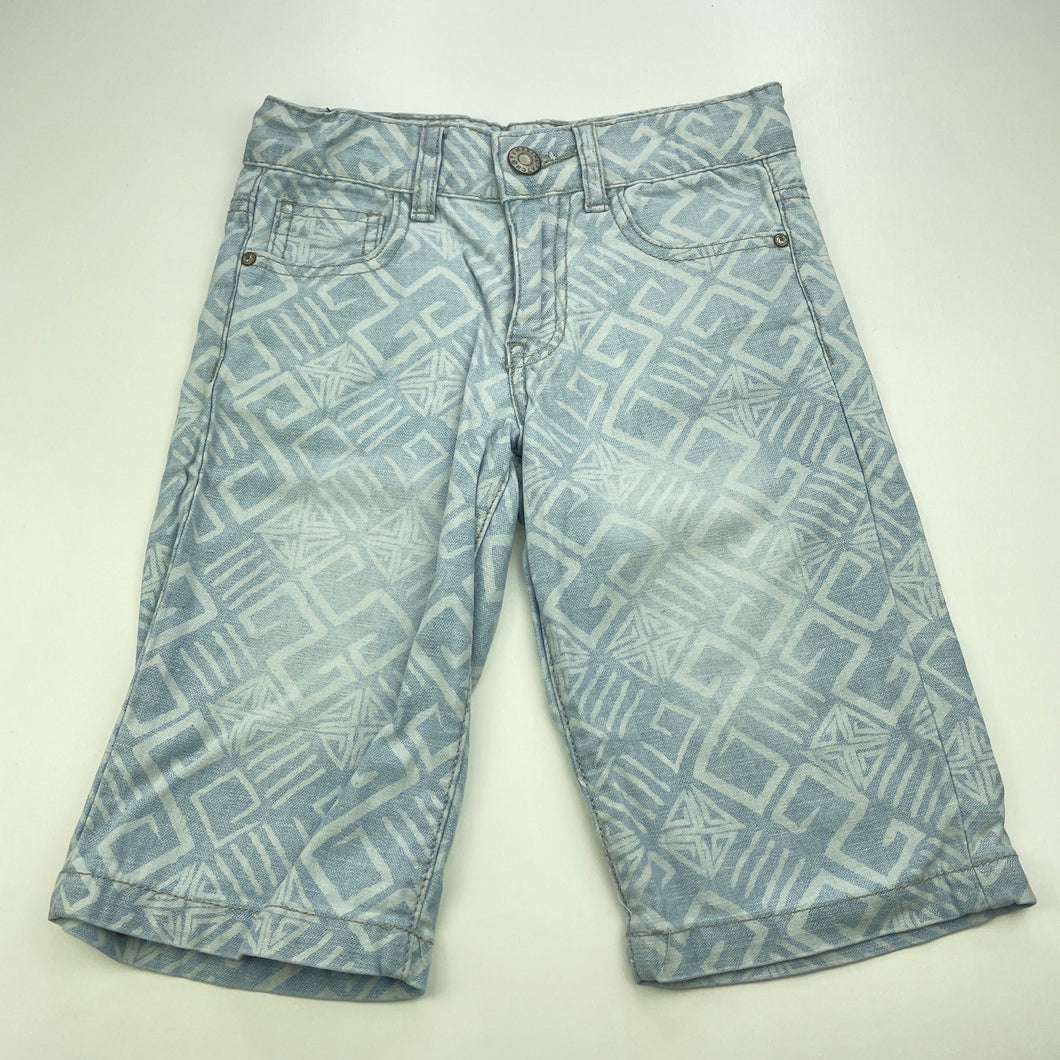 Boys Pumpkin Patch, patterned denim shorts, adjustable, FUC, size 6,  
