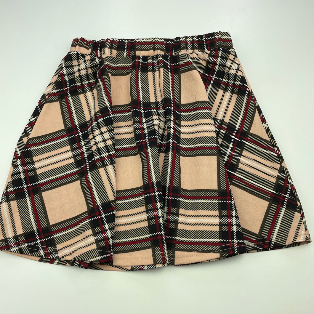 Girls SHEIN, lightweight checked skirt, elasticated, L: 40cm, EUC, size 11-12,  