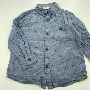 Boys Target, blue cotton long sleeve shirt, FUC, size 3,  