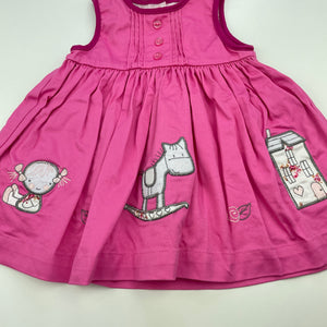 Girls Pumpkin Patch, cotton lined casual dress, GUC, size 000, L: 34cm